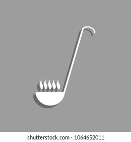 Kitchen ladle for liquid dishes. Vector icon.