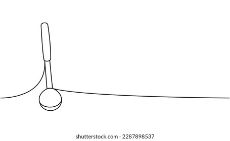 Kitchen ladle one line continuous drawing. Kitchen tools continuous one line illustration. Vector minimalist linear illustration.