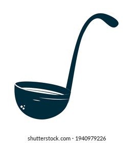 kitchen ladle over white background