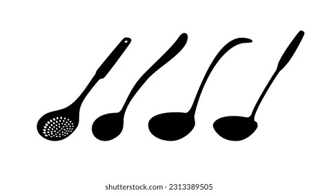 Kitchen ladle silhouette, high quality vector
