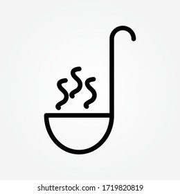 Kitchen ladle soup cook icon. Simple illustration of kitchen ladle soup cook vector icon for web