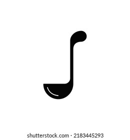 Kitchen ladle soup icon in black flat glyph, filled style isolated on white background