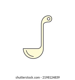 Kitchen ladle soup icon in color, isolated on white background 