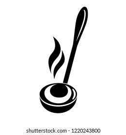 Kitchen ladle soup smoke cook icon. Simple illustration of kitchen ladle soup smoke cook vector icon for web