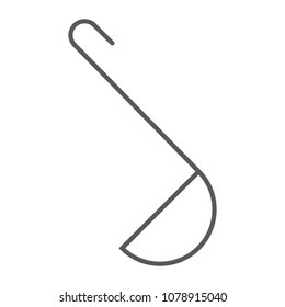 Kitchen Ladle thin line icon, kitchen and cooking, cook tool sign vector graphics, a linear pattern on a white background, eps 10.