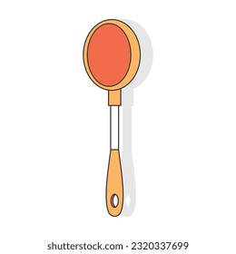 Kitchen ladle vector cartoon cooking tool isolated on a white background.