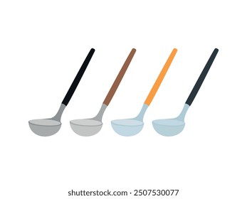 Kitchen Ladle Vector Illustration - Deep Spoon Icon for Serving Soups, Stews, Broths, Curries | Ideal for Chefs, Home Cooks, Caterers | Cooking Utensil for Consistent Portions in Kitchens, Cafeterias.