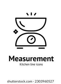 Signo de medición de la libra de cocina Icono de línea delgada Emblema de escala concepto. Ilustración vectorial de Kitchenware Utensil