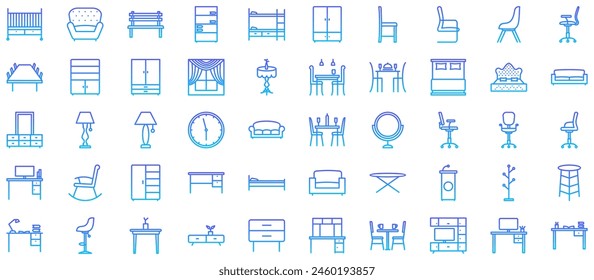 Ilustración visual del símbolo del pictograma del icono del degradado de la línea de cocina