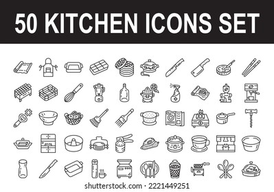 Icono de línea de cocina. trazos editables. Píxeles perfectos. Para móvil y web. Contiene iconos de cocina, restaurante, utensilios de cocina, comida, recipiente, tazón, ilustración de material de vidrio.