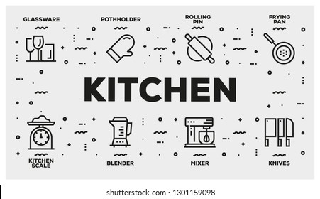 KITCHEN LINE ICON SET