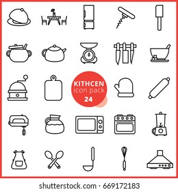 Kitchen linear vector pack icons. Vector. EPS10