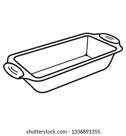 Kitchen loaf pan. Vector outline icon isolated on white background.