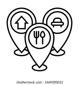 kitchen location pin icon vector