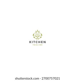 Kitchen logo design template flat vector