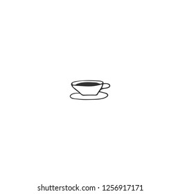 Kitchen logo element. A cup of tea or coffee. Vector hand drawn object. Kitchen and food theme. Isolated symbol for business branding and identity, for cooking classes, food blogs and websites.