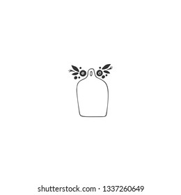 Kitchen logo element, a cutting board. Vector hand drawn object. Isolated symbol for business branding and identity, for food blogs and websites, for cooking classes.
