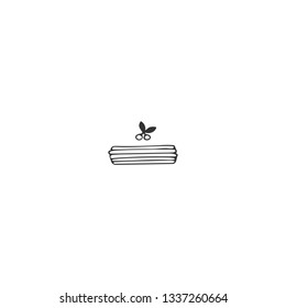 Kitchen logo element, pancakes. Vector hand drawn object. Kitchen and food theme. Isolated symbol for business branding and identity, for cooking classes or food blogs and websites.