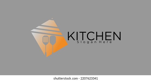 Kitchen Logo. Food Restaurant Logo Set Design Template Collection with unique concept premium Vector