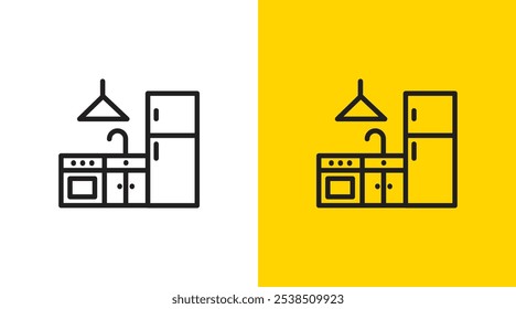 Kitchen logo icon design template. simple kitchen appliances restaurant catering set icon design