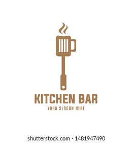 Kitchen Love logo vector in isolated black background