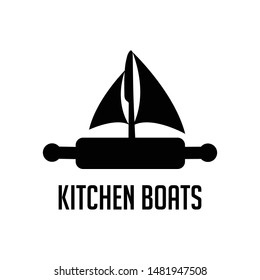 Kitchen Love logo vector in isolated black background