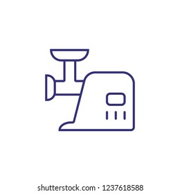 Kitchen machine line icon. Meat grinder, mincing, device. Home appliances concept. Can be used for topics like cooking, kitchenware, utensil