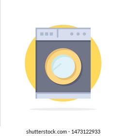 Kitchen, Machine, Washing Abstract Circle Background Flat color Icon