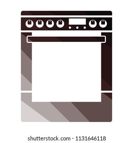 Kitchen main stove unit icon. Flat color design. Vector illustration.