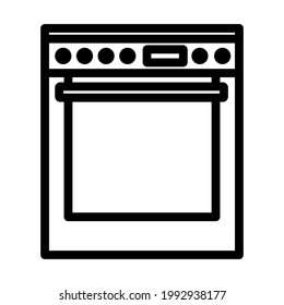 Kitchen Main Stove Unit Icon. Bold outline design with editable stroke width. Vector Illustration.