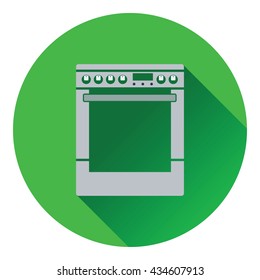 Kitchen main stove unit icon. Flat design. Vector illustration.