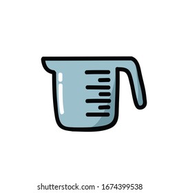 Kitchen Measuring Cup Doodle Icon, Vector Illustration