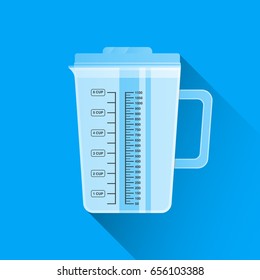Kitchen measuring cup. Flat design. Vector illustration. Cooking utensil. Kitchen stuff.