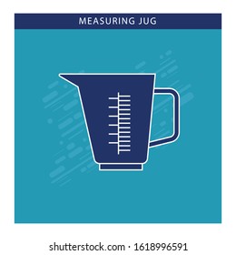 Kitchen measuring cup icon with blue color