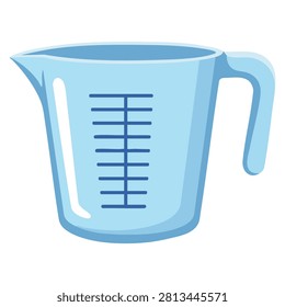 Kitchen measuring cup and laboratory beaker vector artwork ideal for cooking experiments school education and food preparation themes