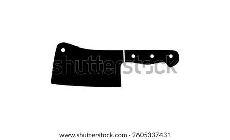kitchen meat cleaver , black isolated silhouette