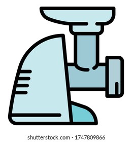 Kitchen meat grinder icon. Outline kitchen meat grinder vector icon for web design isolated on white background