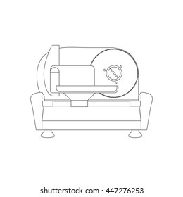 Kitchen Meat Slicer path on the white background. Vector illustration