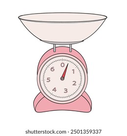 kitchen mechanical scales color vector illustration