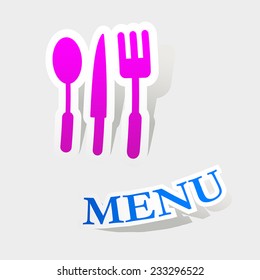 Kitchen menu icons knife spoon fork