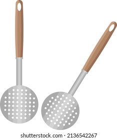 Kitchen mesh skimmer, illustration, vector on a white background.