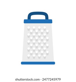 kitchen metallic grater isolated on white background, vector illustration in flat style