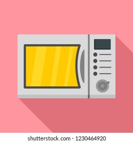 Kitchen microwave icon. Flat illustration of kitchen microwave vector icon for web design