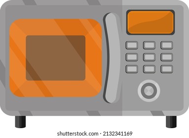 Kitchen microwave, illustration, vector on a white background.