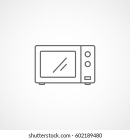 Kitchen Microwave Line Icon On White Background