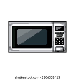 kitchen microwave oven game pixel art retro vector. bit kitchen microwave oven. old vintage illustration