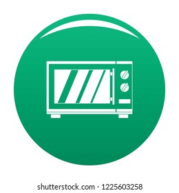 Kitchen microwave oven icon. Simple illustration of kitchen microwave oven vector icon for any design green