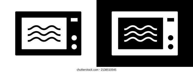 Kitchen microwave oven vector icon
