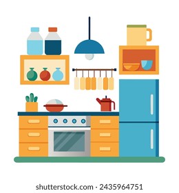 Kitchen minimal Isolated flat vector illustration