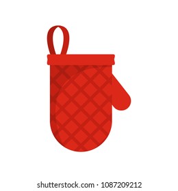 Kitchen mitten icon. Flat illustration of kitchen mitten vector icon for web